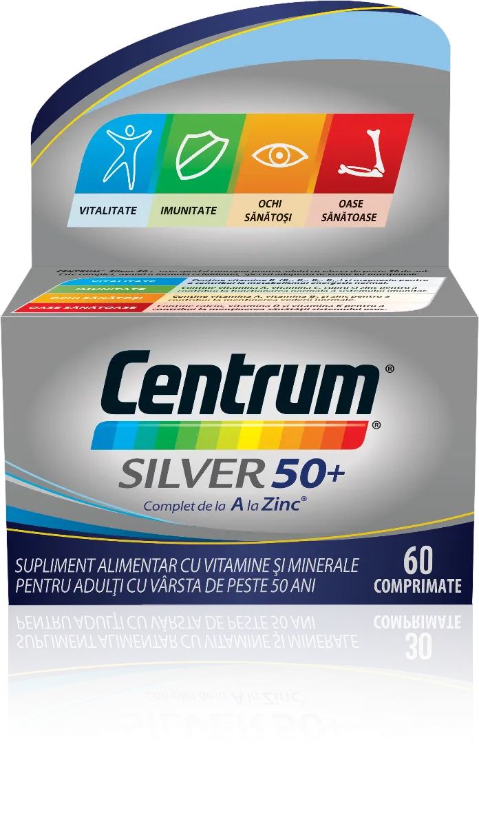 Centrum Silver 50+ Complet de la A la Zinc, 60 comprimate, GSK