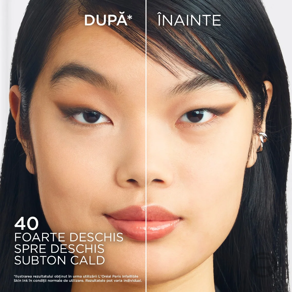 Fond de ten si corector 2 in 1 Infailible Skin Ink 40 Light Neutral, 15ml, L'Oreal Paris 