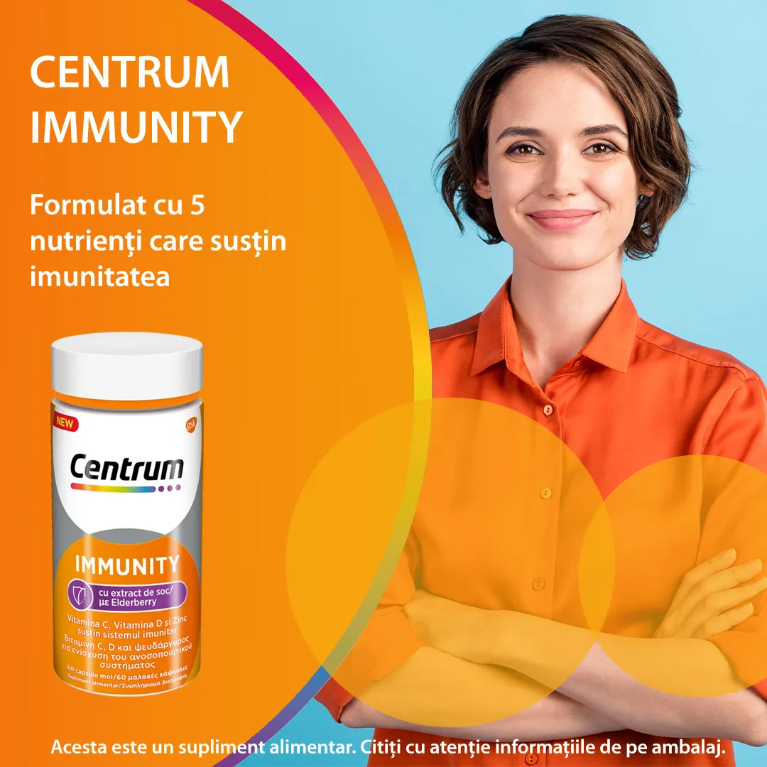 Immunity cu extract de soc, 60 capsule, Centrum 