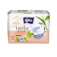 Absorbante Herbs Sensitive Patlagina, 12 bucati, Bella
