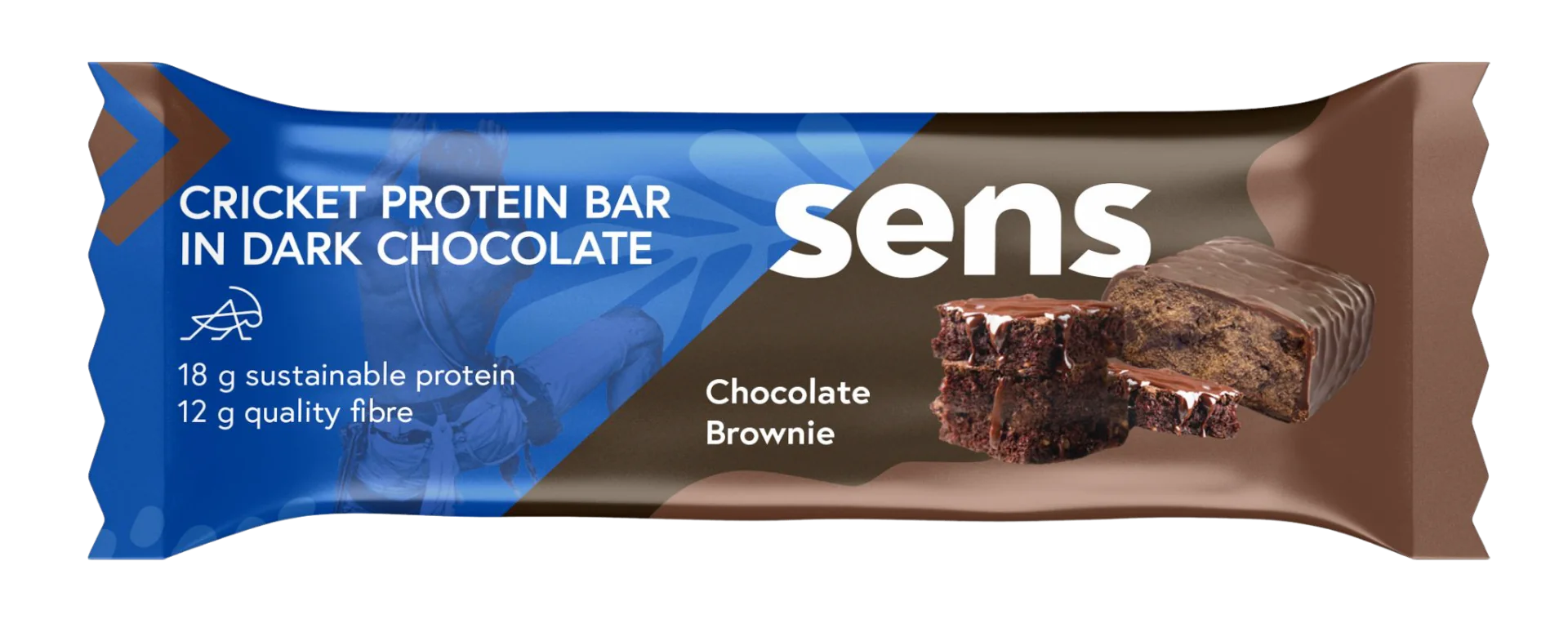 Baton proteic cu aroma de Ciocolata Neagra si Brownie, 60g, Sens