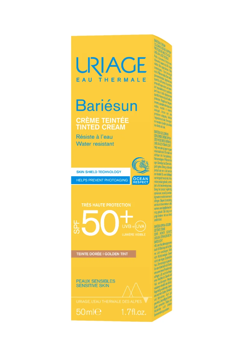 Crema colorata pentru protectie solara cu SPF50+ Bariesun Nuanta Gold, 50ml, Uriage
