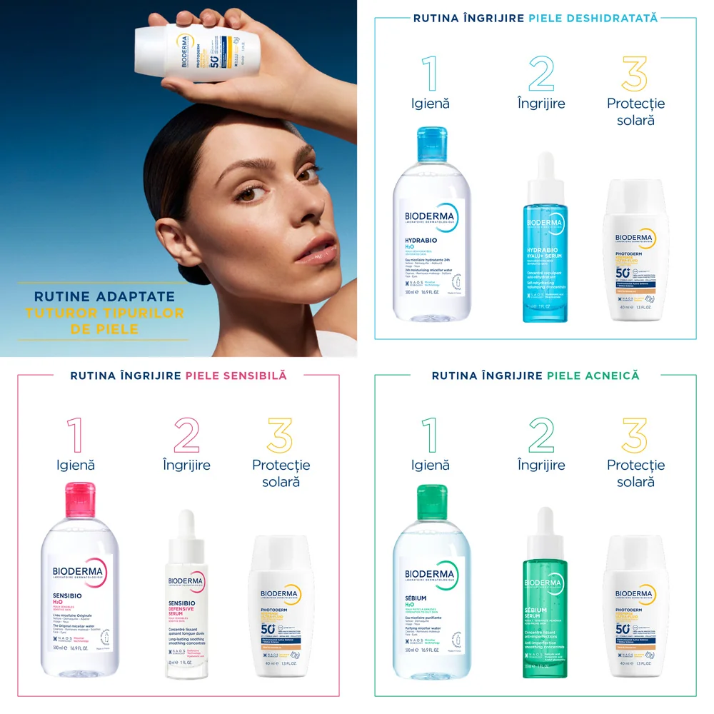 Crema colorata SPF50+ XDefense Ultra-Fluid Fototip 3 pentru protectie UV completa, 40ml, Bioderma