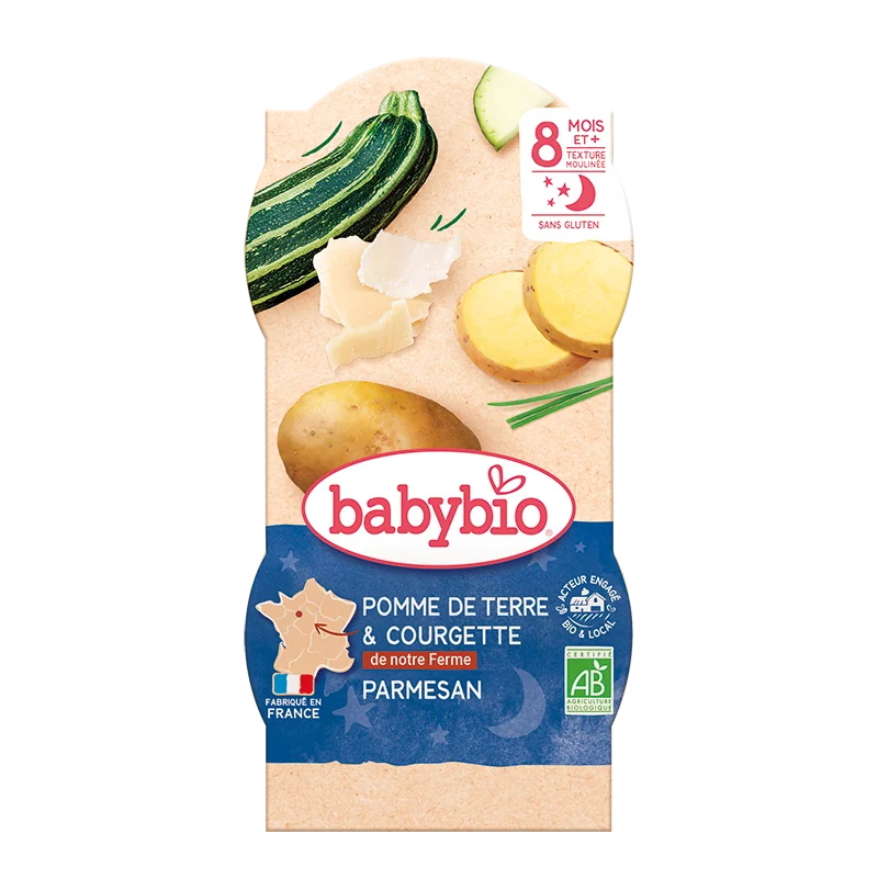 Meniu piure de cartofi si dovlecel, 2 x 200g, BabyBio