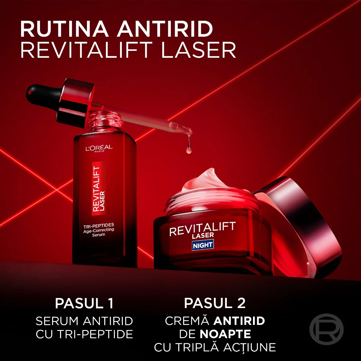 Crema antirid de noapte Revitalift Laser cu tripla actiune, 50ml, L'Oreal Paris