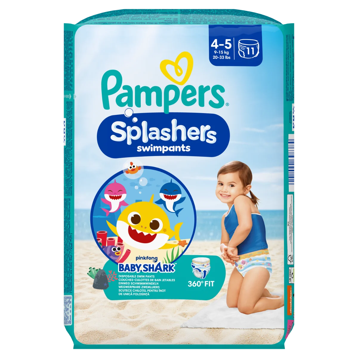 Scutece chilotel pentru apa Marimea 4-5 9-15kg, 11 bucati, Pampers