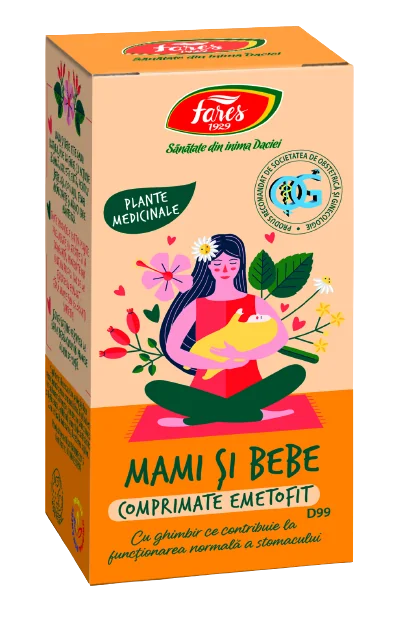 Emetofit mami si bebe D99, 30 comprimate, Fares