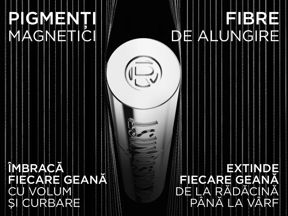 Mascara cu efect de alungire si curbare Telescopic Extensionist Black, L'Oreal Paris, cu pigmenti magnetici si fibre pentru alungirea genelor de la radacina pana la varf. Mascara cu efect de alungire si curbare Telescopic Extensionist Black, L'Oreal Paris, cu pigmenti magnetici si fibre pentru alungirea genelor de la radacina pana la varf.