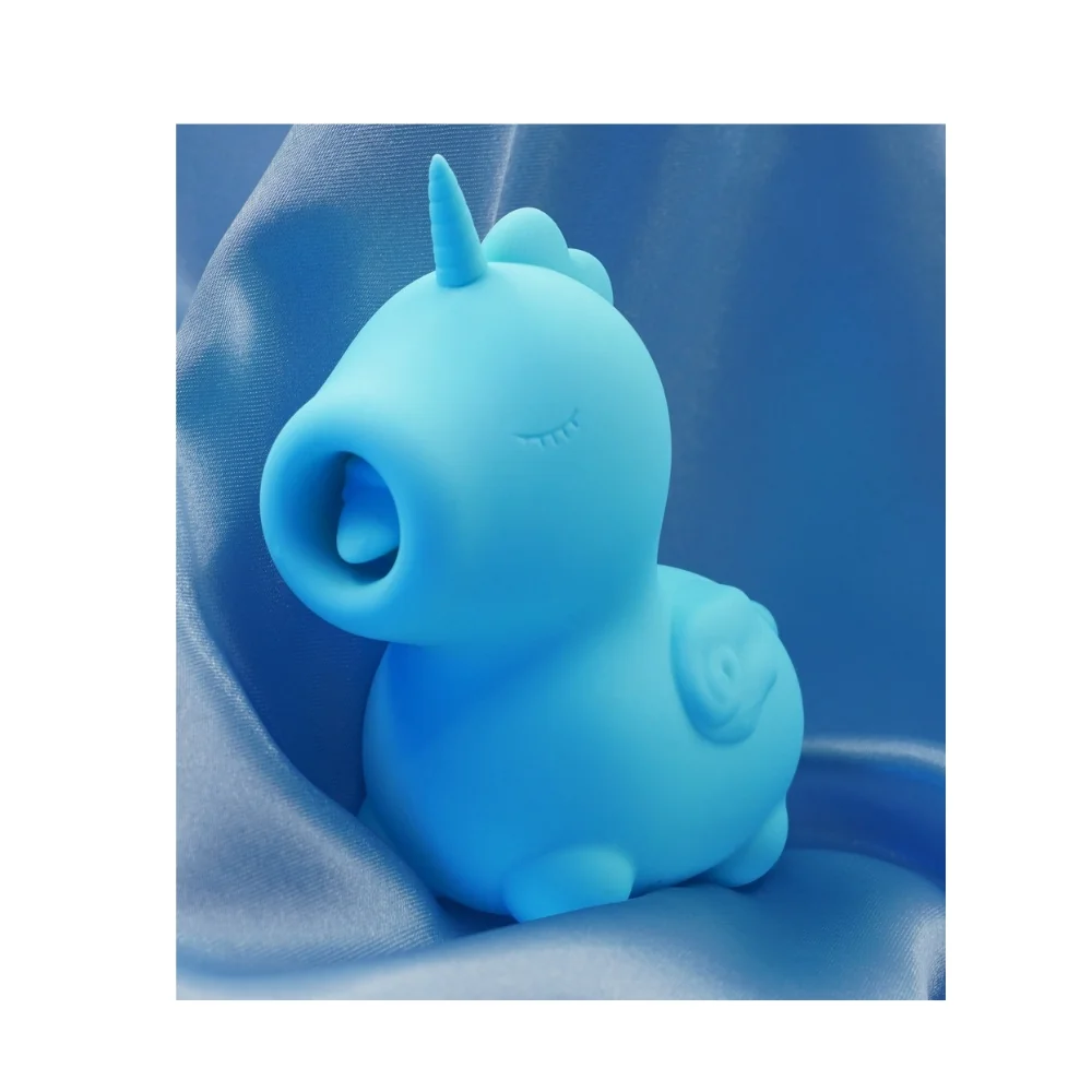 Vibrator clitoridian in forma de unicorn albastru, 1 bucata, Unihorn