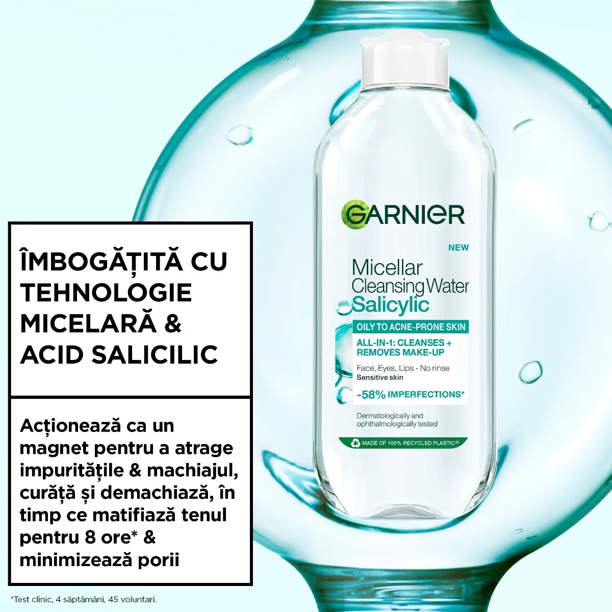 Apa micelara anti-imperfectiuni Salicylic, 400ml, Garnier