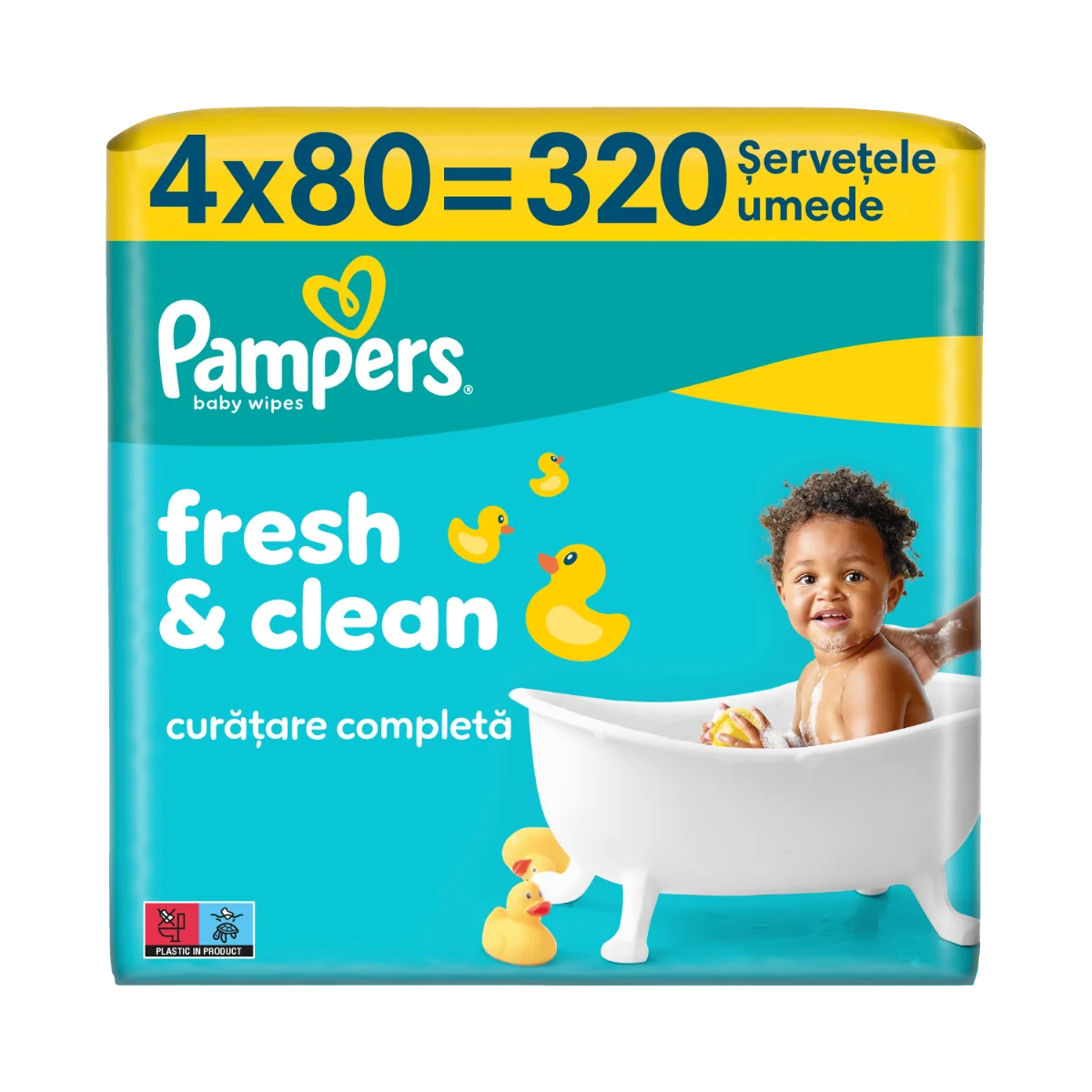 Servetele umede Fresh Clean, 320 bucati, Pampers