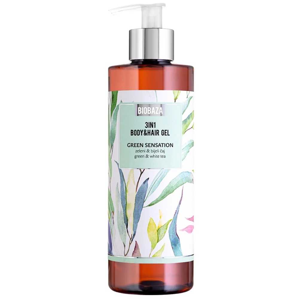 Sampon & gel de dus cu extract de ceai verde Green Sensation, 400ml, Biobaza