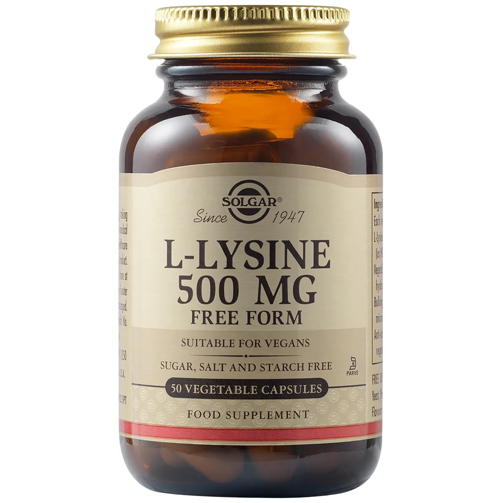 L-Lizina 500mg, 50 capsule vegetale, Solgar