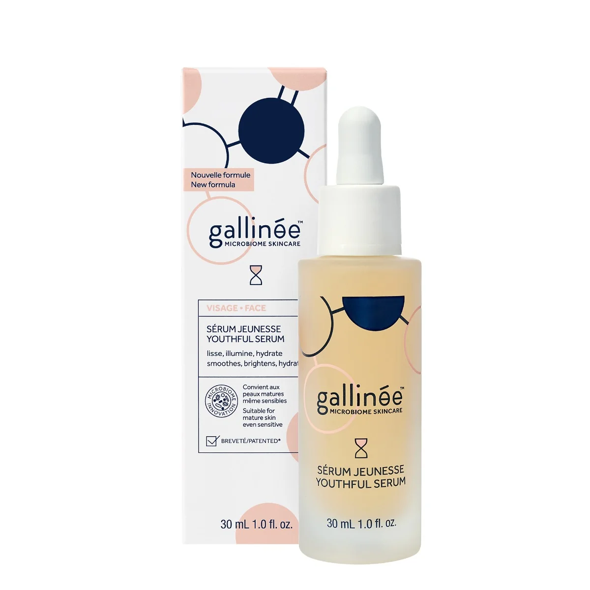 Ser facial anti-imbatranire pentru ten matur si sensibil, 30ml, Gallinee