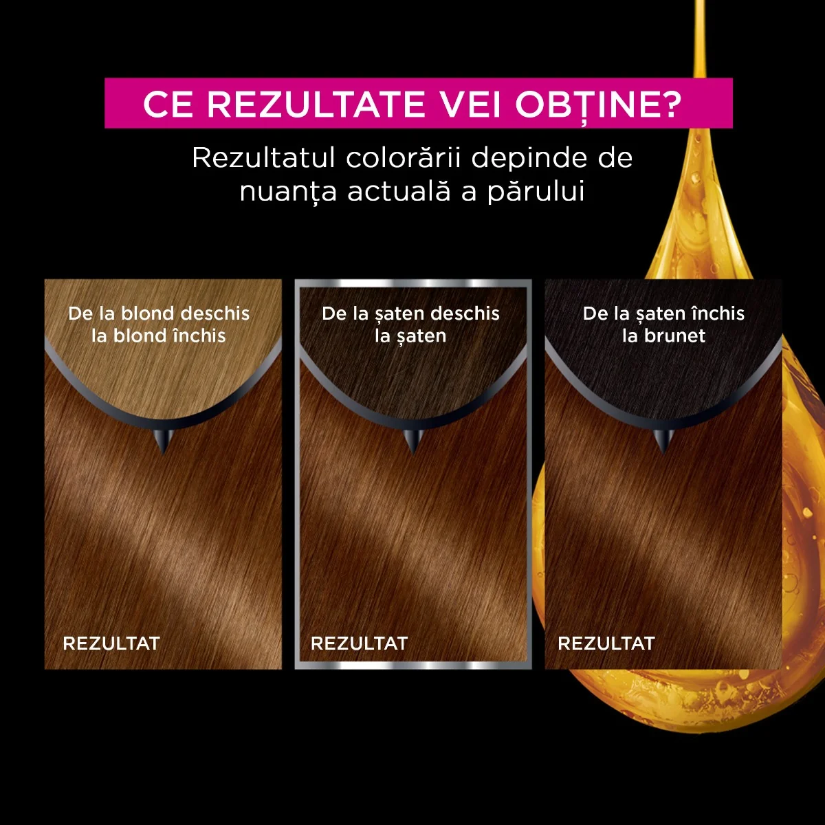 Vopsea de par permanenta fara amoniac 5.3 Golden Brown Olia, 174ml, Garnier