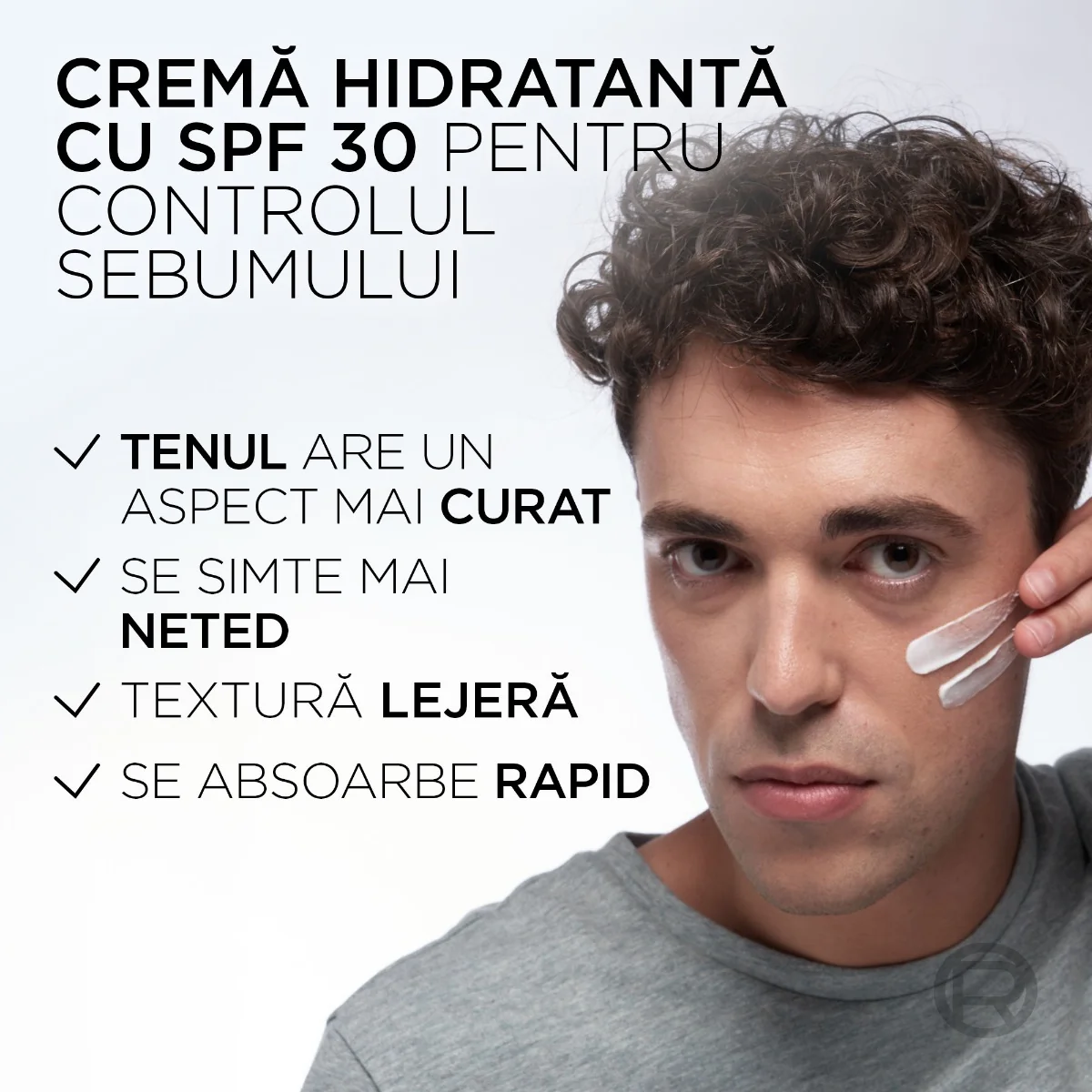 Crema hidratanta pentru ten gras cu protectie solara SPF30 Derma Control, 40ml, L'Oreal Men Expert
