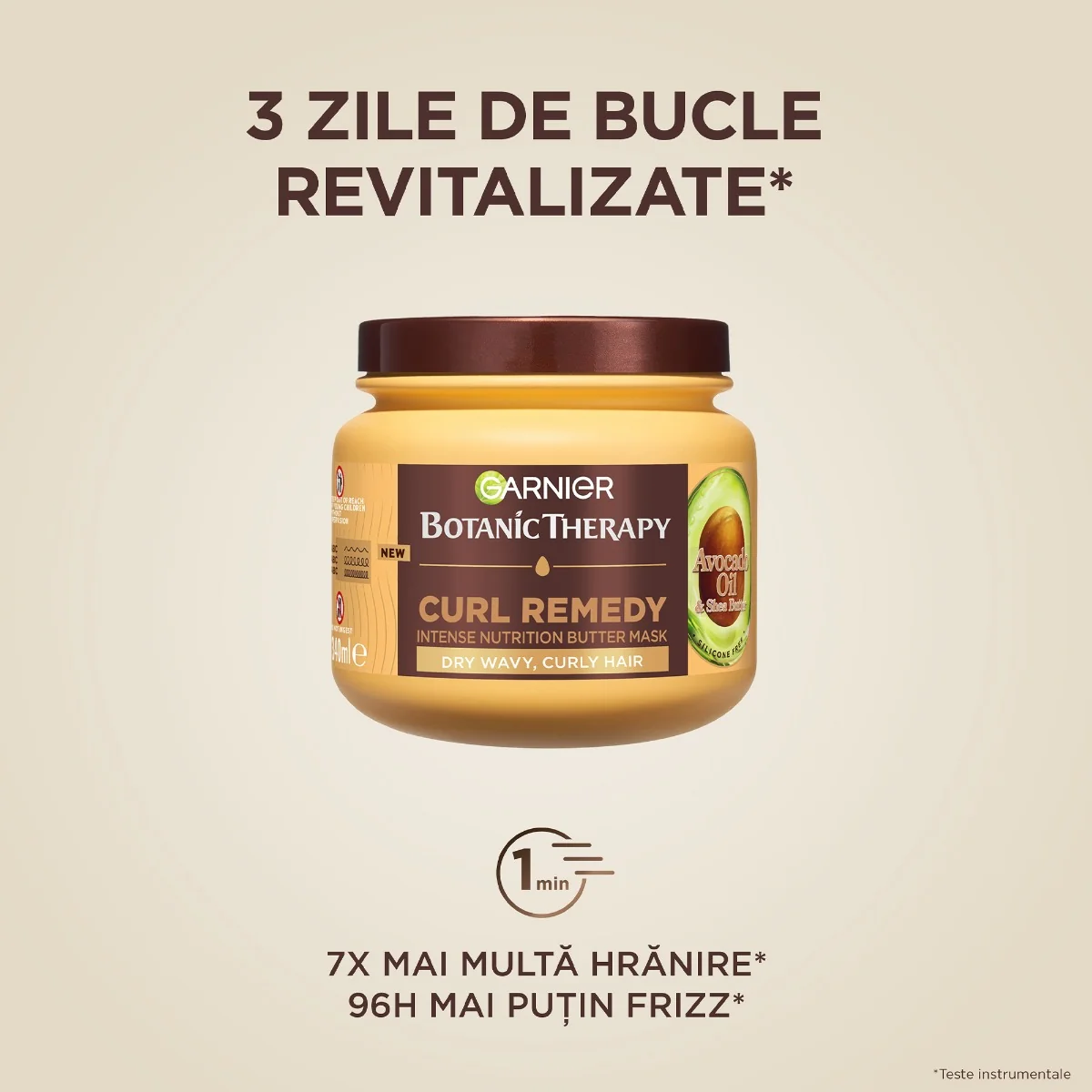 Masca pentru parul uscat ondulat si cret Botanic Therapy Avocado Oil, 340ml, Garnier