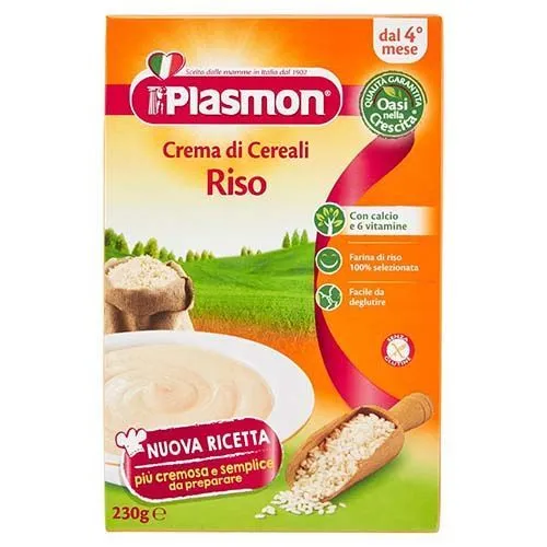 Cereale instant crema de orez fara gluten, 230g, Plasmon