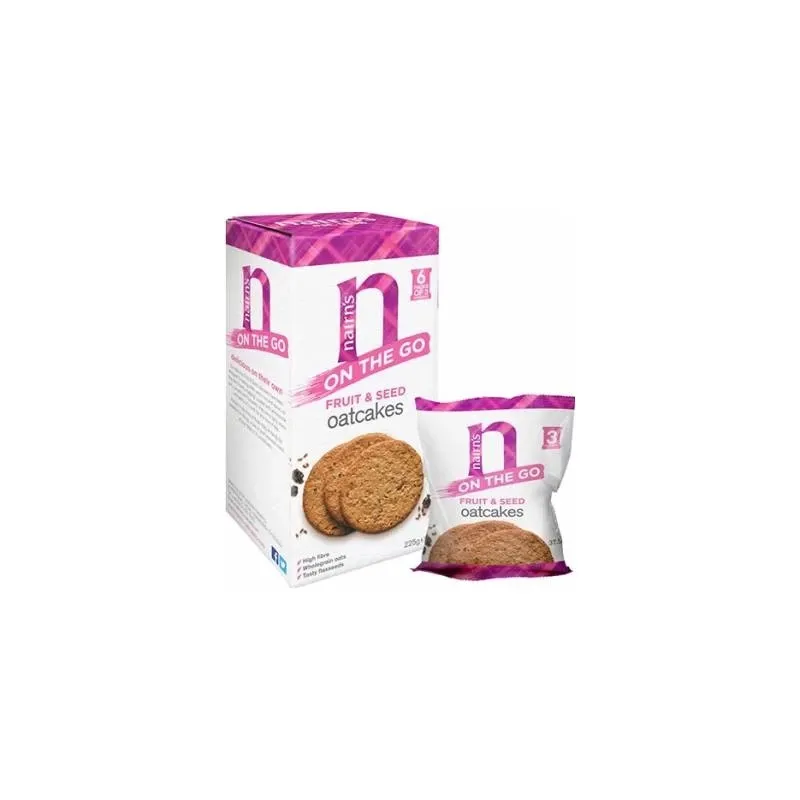 Biscuitit din ovaz integral cu fructe si seminte, 225g, Nairn's