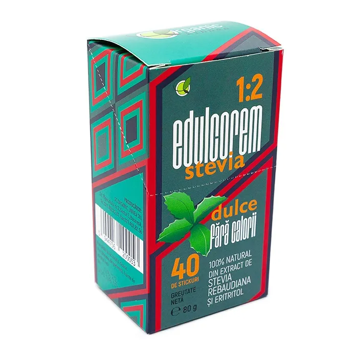 Edulcorem Stevia 1:2 Organic Linea, 40 bucati, Remedia