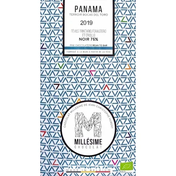 Ciocolata belgiana artizanala neagra 75% Panama, 70g, Millesime Chocolat