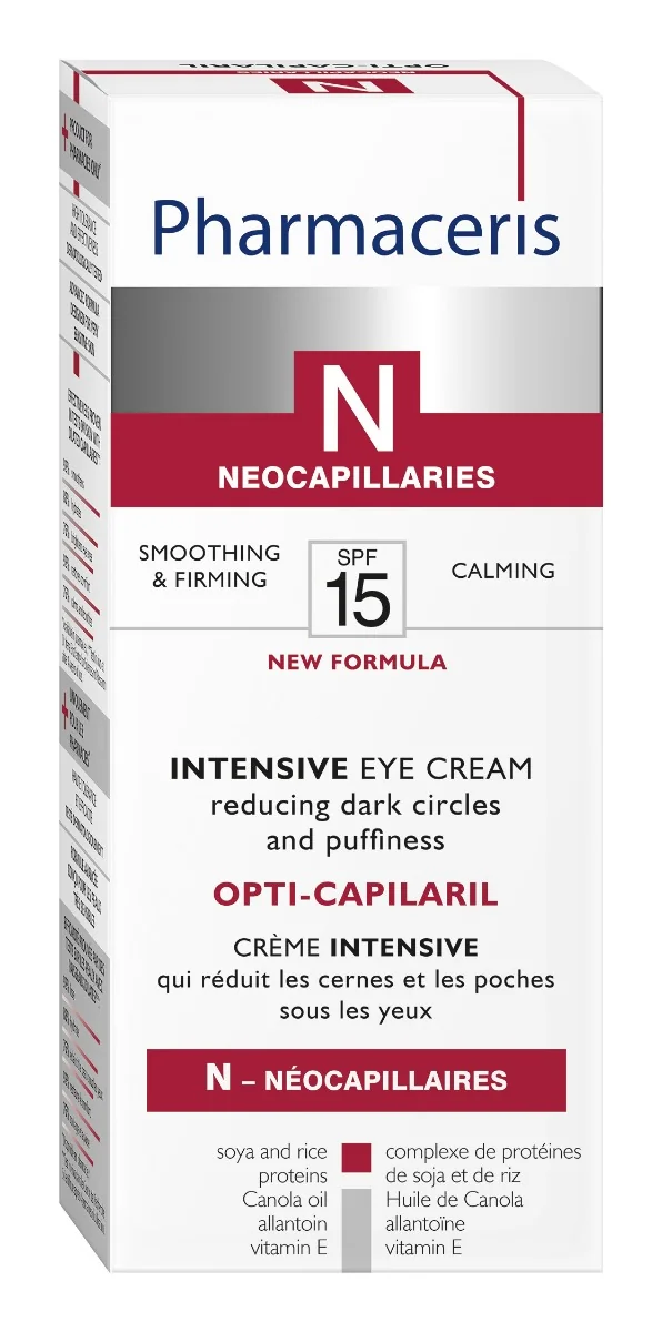 Crema intensiva pentru ochi cu SPF15 Opti-Capilair N, 15ml, Pharmaceris