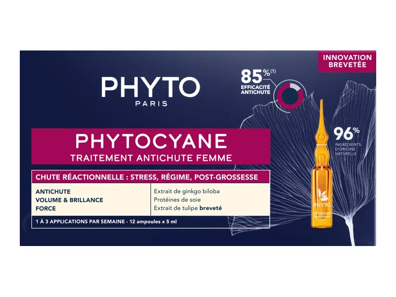 Tratament pentru caderea ocazionala a parului la femei Phytocyane, 12 x 5ml, Phyto