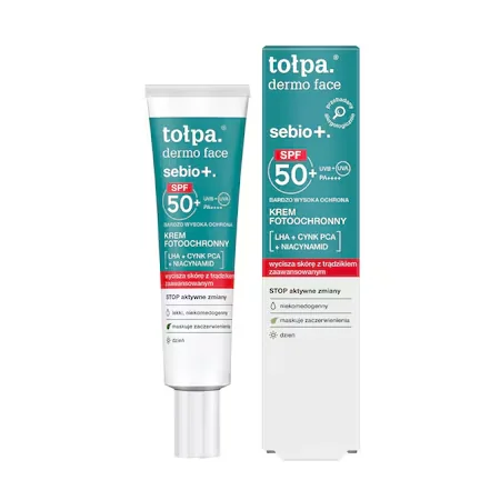 Crema SPF50 pentru ten gras si acneic Dermo Face Sebio+, 40ml, Tołpa