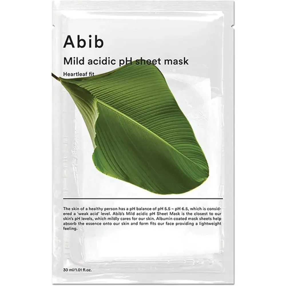 Masca de fata tip servetel calmanta cu pH usor acid Heartleaf Fit, 30ml, Abib