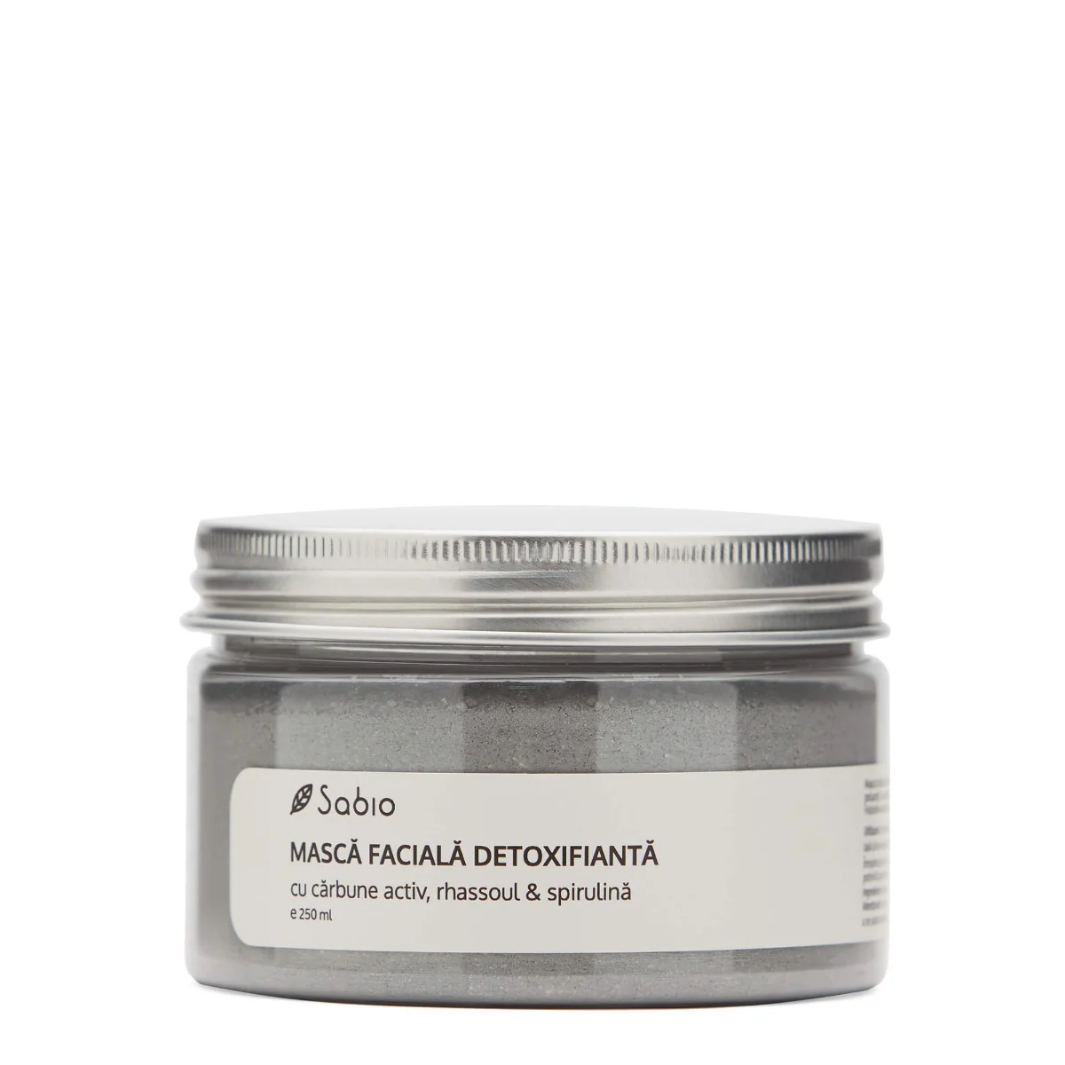 Masca faciala detoxifianta carbune activ rhassoul si spirulina, 250ml, Sabio
