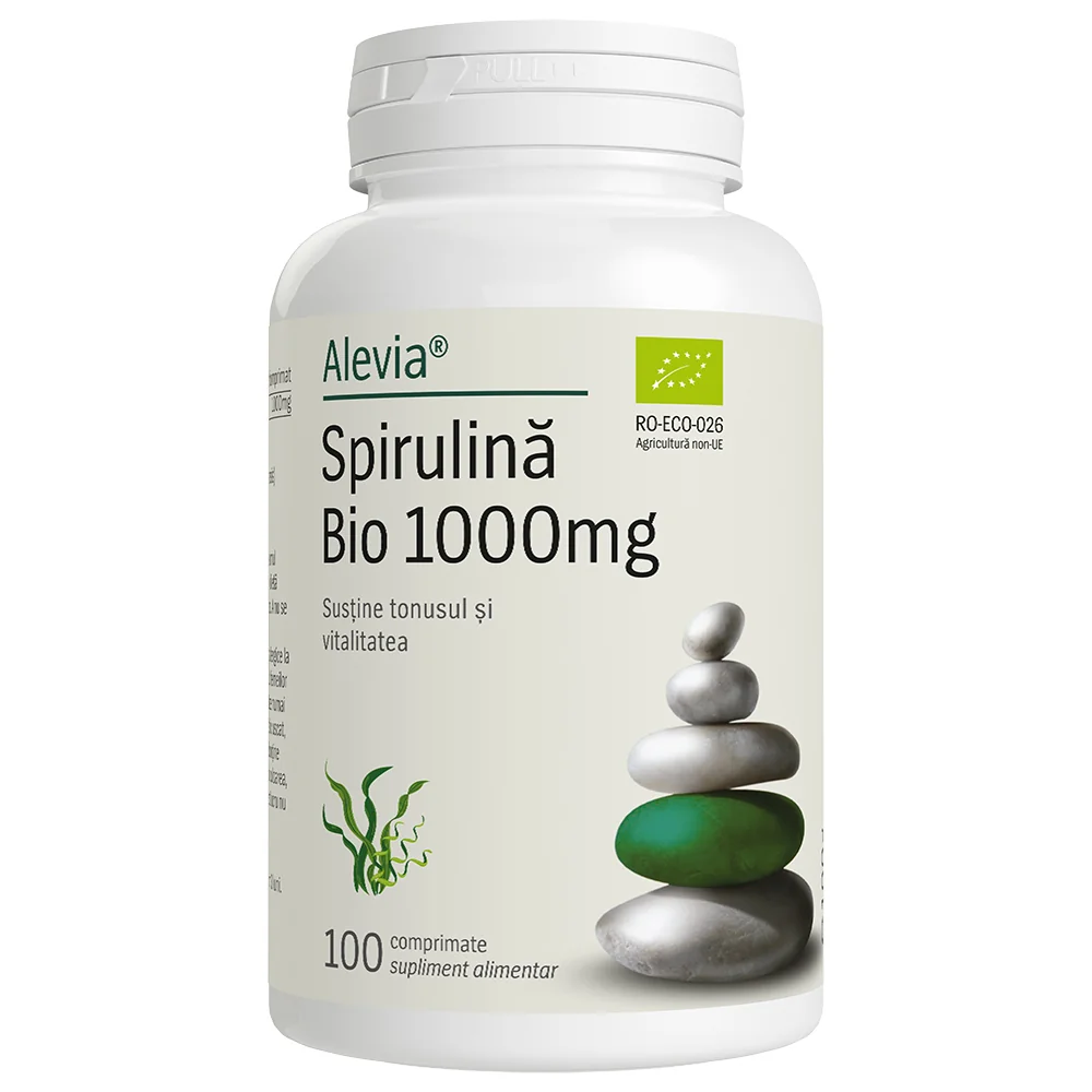 Spirulina Bio 1000mg, 100 comprimate, Alevia