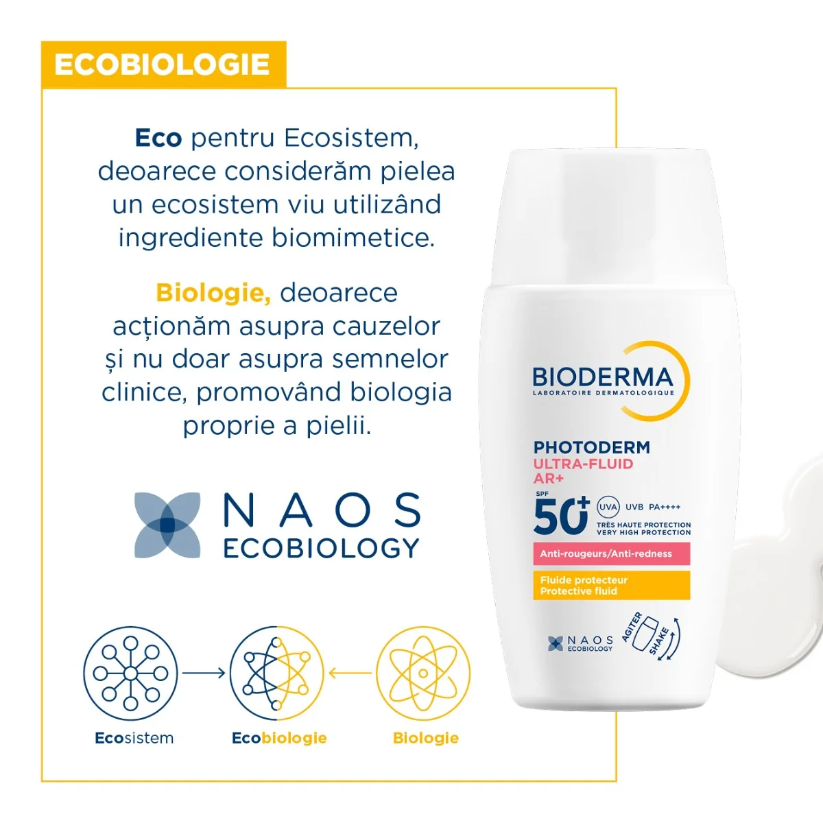 Fluid cu protectie solara SPF50+ Photoderm Ultra AR+, 40ml, Bioderma