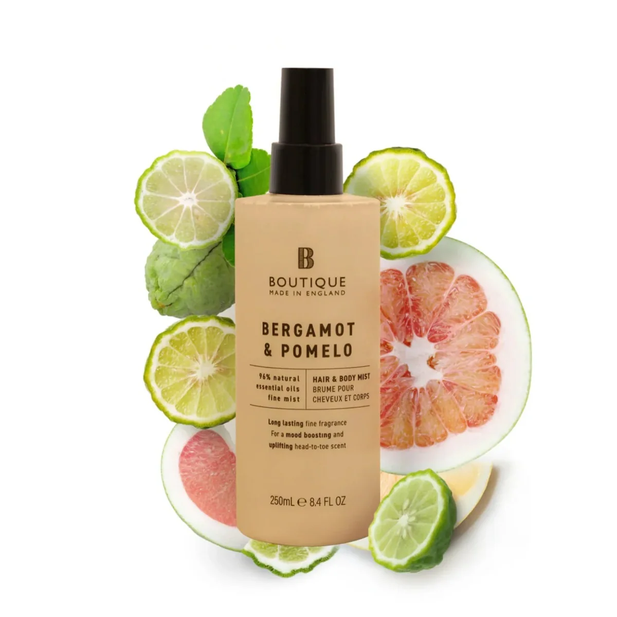 Spray pentru corp si par cu parfum de Bergamota & Pomelo, 250ml, Boutique