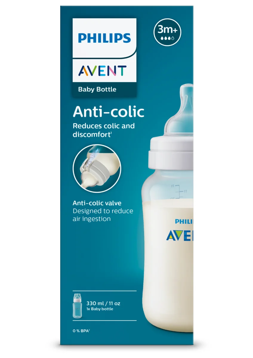 Biberon anti-colici pentru +3 luni SCY106/01, 330ml, Philips Avent