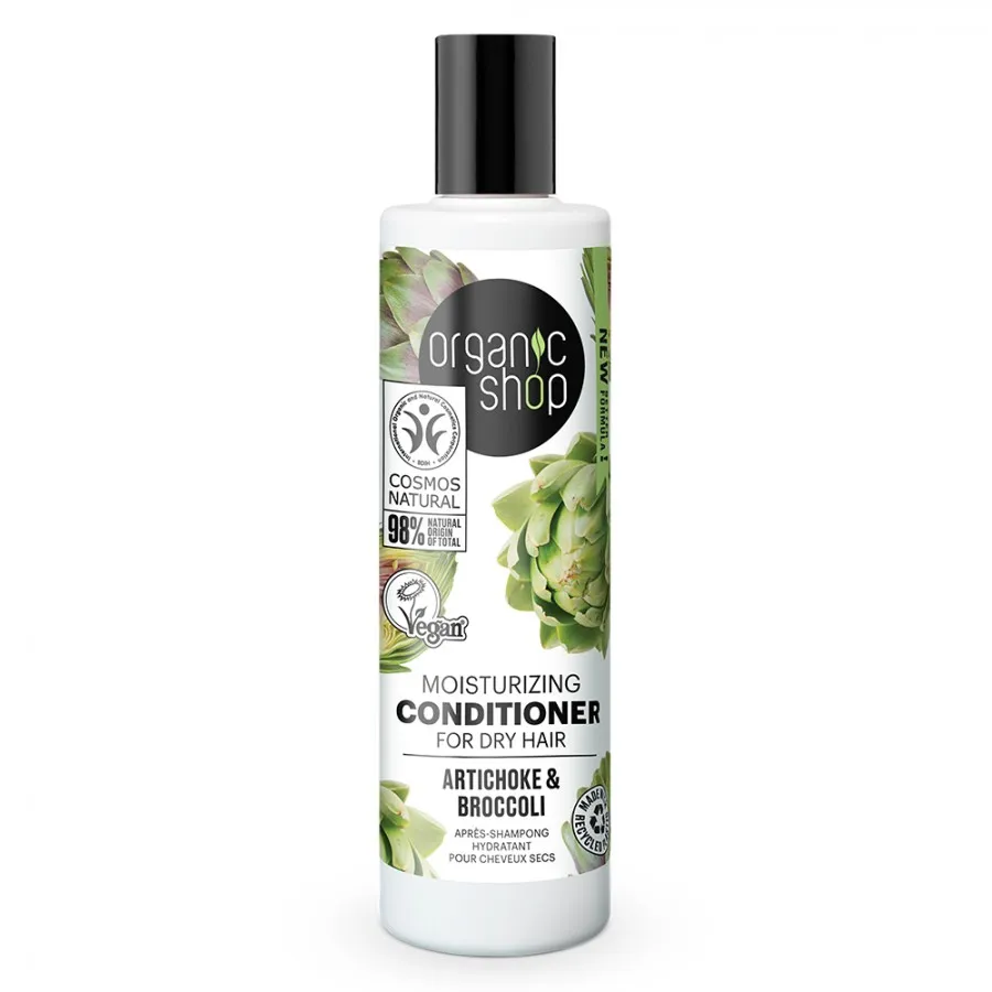 Balsam hidratant pentru par uscat cu anghinare si broccoli, 280ml, Organic Shop