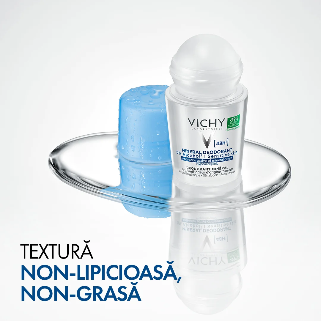 Deodorant roll-on mineral fara saruri de aluminiu 48h, 50ml, Vichy