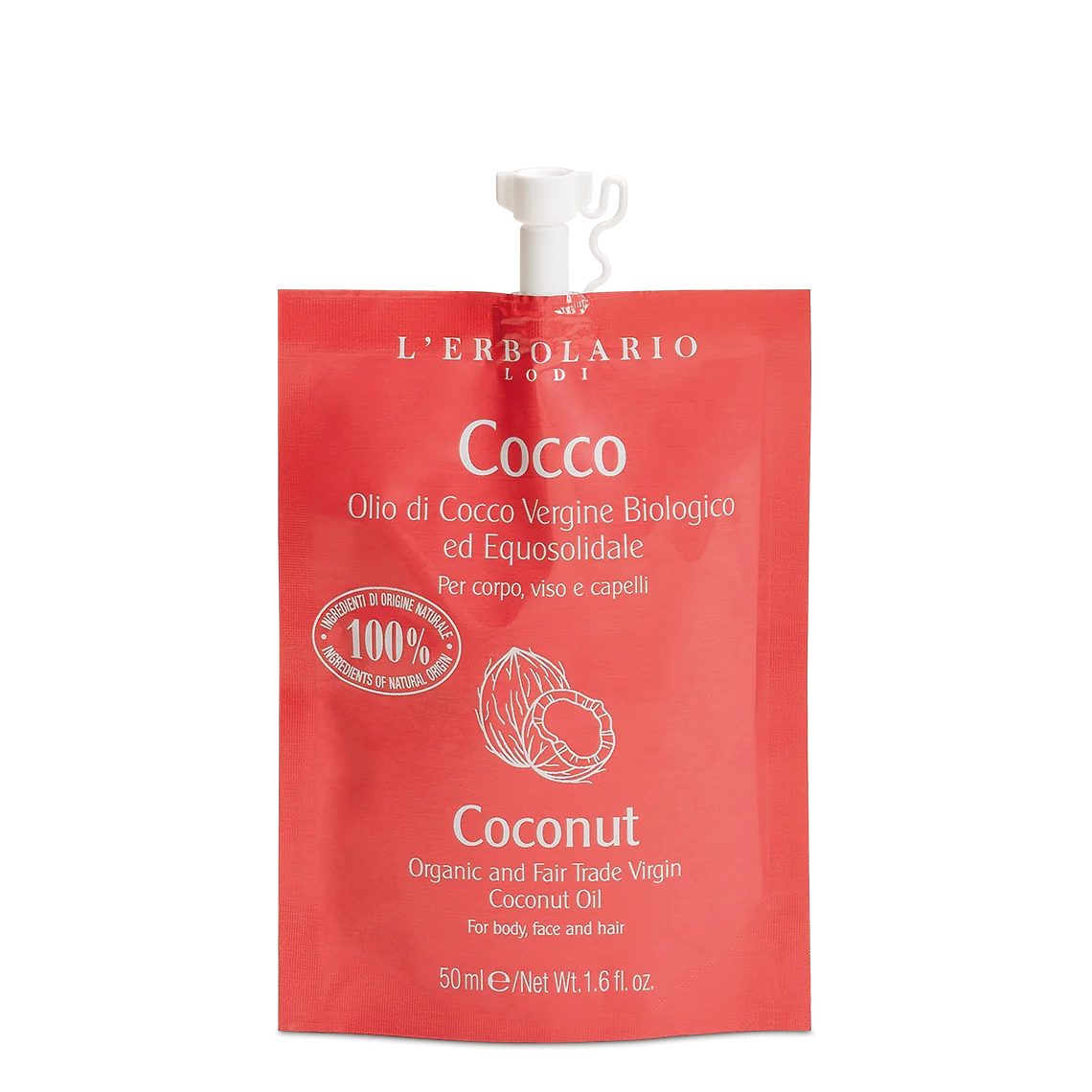 L'Erbolario Ulei pentru corp & fata & par Coconut, 50ml