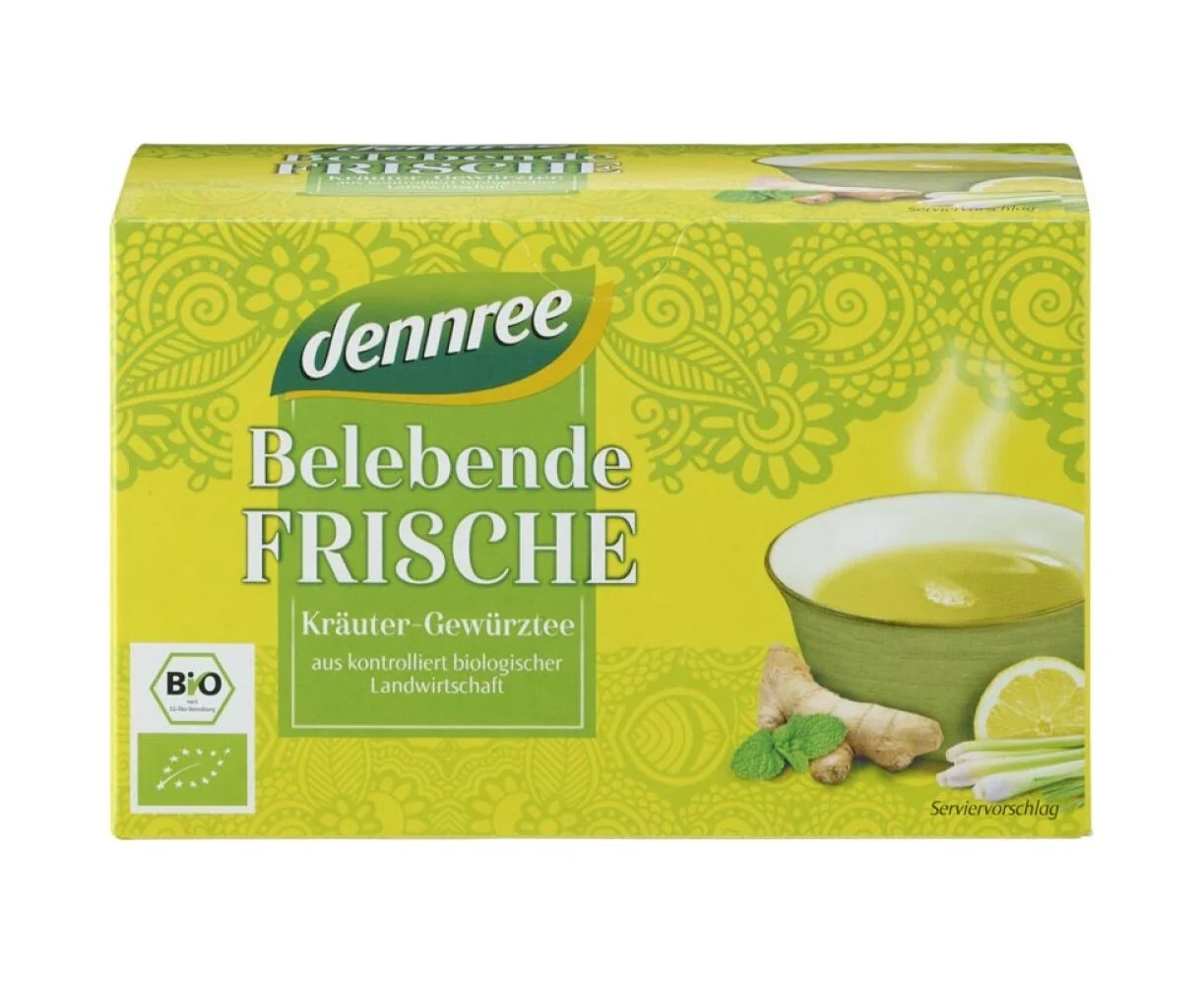 Ceai eco proaspat si revigorant 20 plicuri, 40g, Dennree