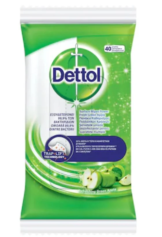 Servetele dezinfectante Mar Verde pentru suprafete, 40 bucati, Dettol