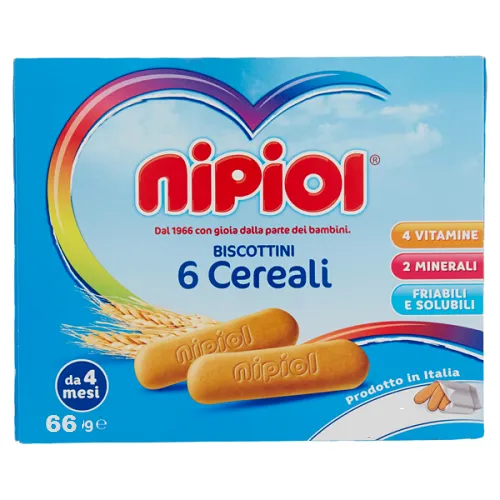 Biscuiti Nipiol cu 6 cereale, 66g, Plasmon