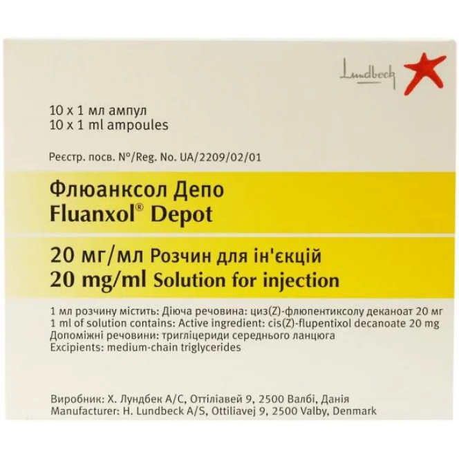 Fluanxol Depot 20 mg/ml solutie injectabila, 10 fiole, Lundbeck