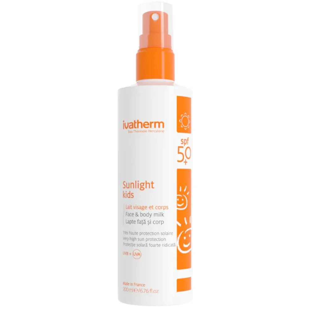 Lapte protectie solara pentru copii SPF50+ Sunlight, 200ml, Ivatherm