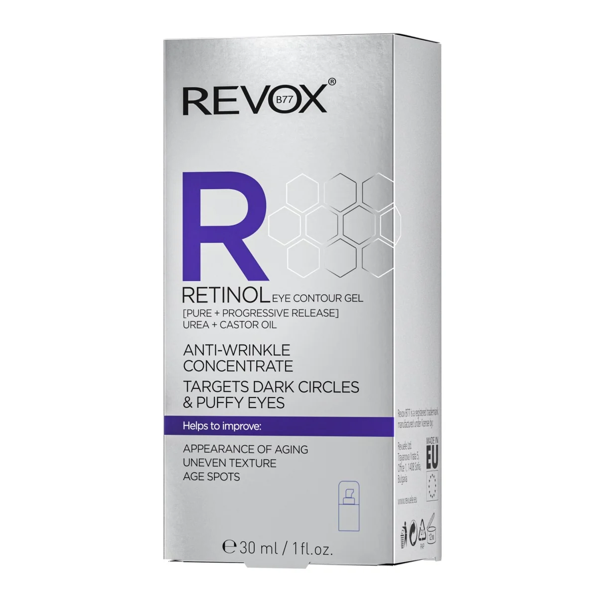Crema gel pentru conturul ochilor cu Retinol, 30ml, Revox