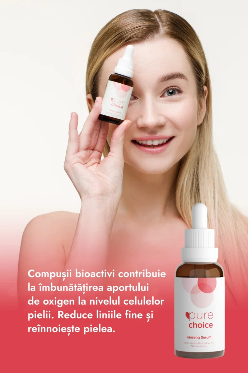 Ser ingrijire faciala cu Ginseng 10% si Niacinamida 5%, 30ml, Pure Choice