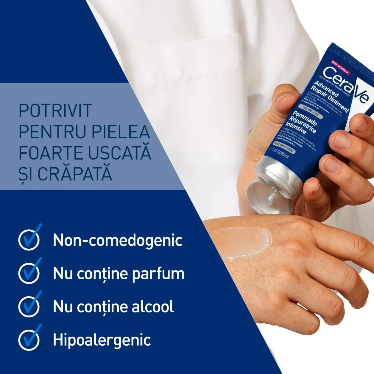 Balsam reparator cu actiune avansata pentru piele uscata si crapata, 50ml, CeraVe