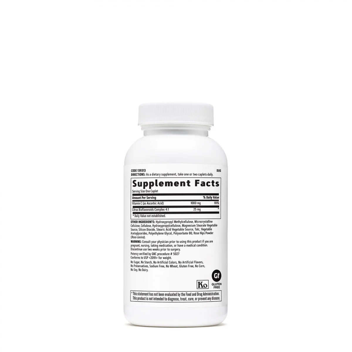 Vitamina C 1000mg cu biflavonoide si pulbere de macese, 180 tablete, GNC