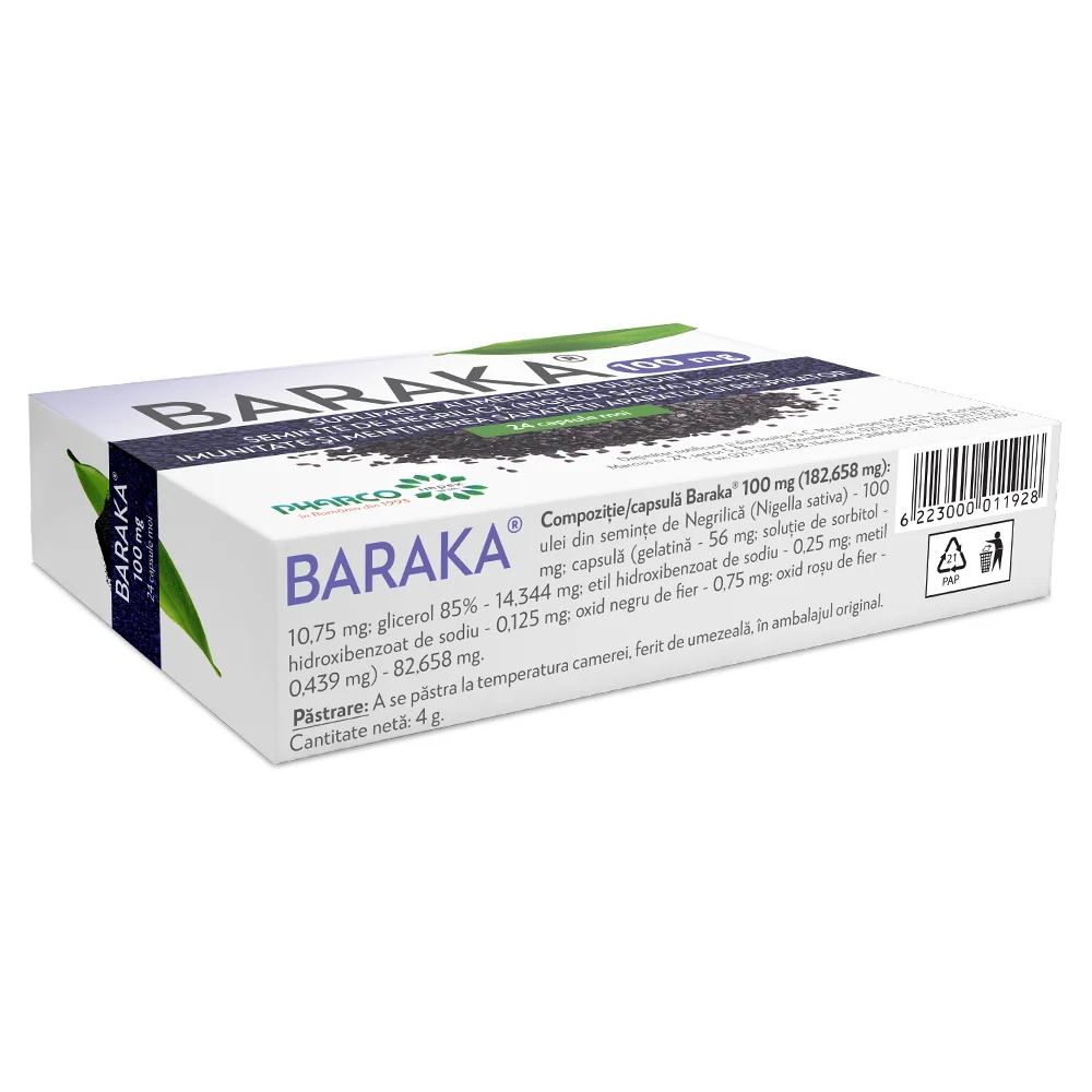 Baraka 100 mg, 24 capsule moi, Pharco