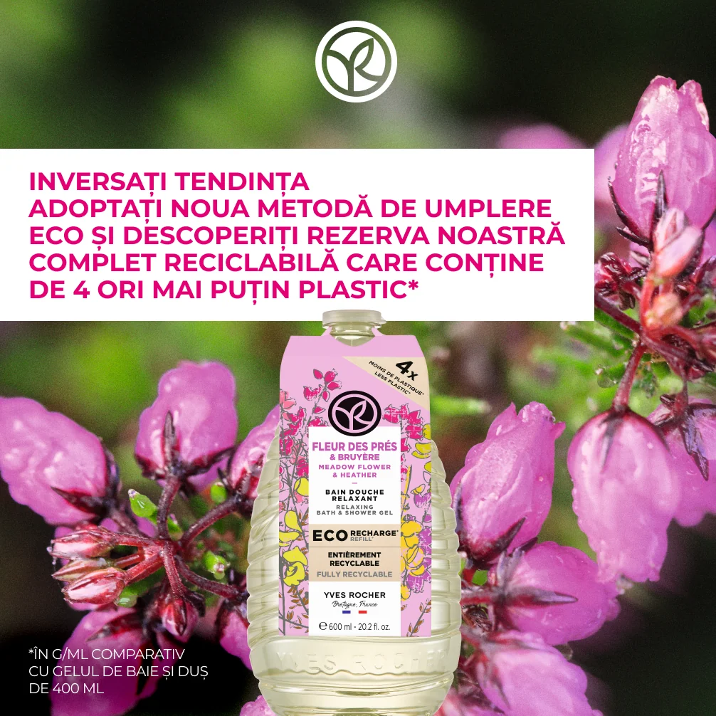 Rezerva gel de dus cu flori de camp, 600ml, Yves Rocher