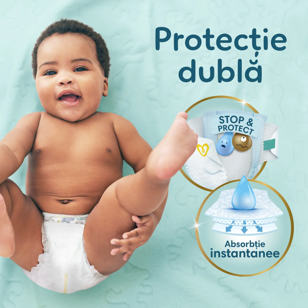 Scutece Premium Care XXL Marimea 2 pentru 4-8kg, 224 bucati, Pampers