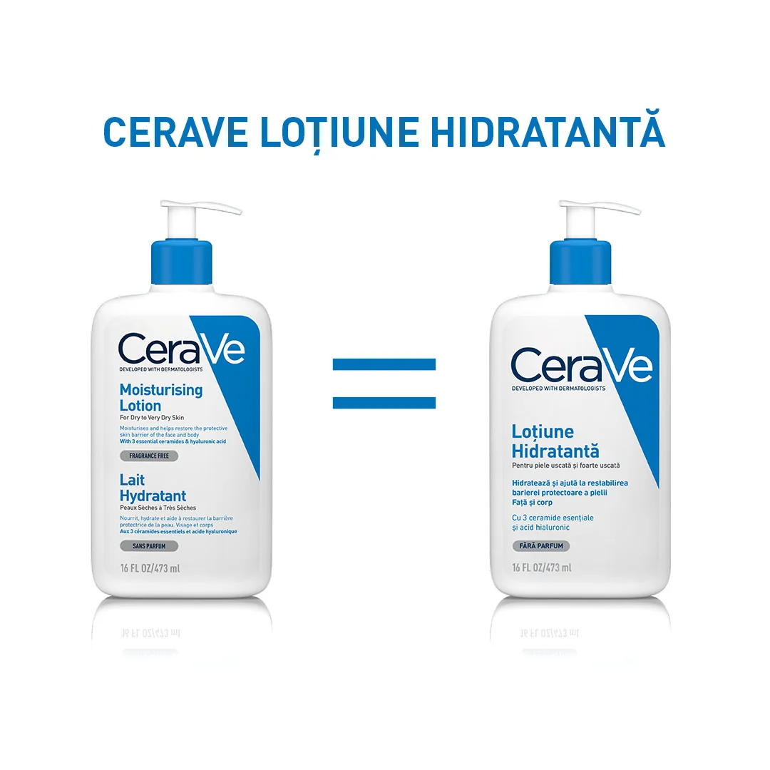 Lotiune hidratanta pentru fata si corp piele uscata si foarte uscata, 473ml, CeraVe
